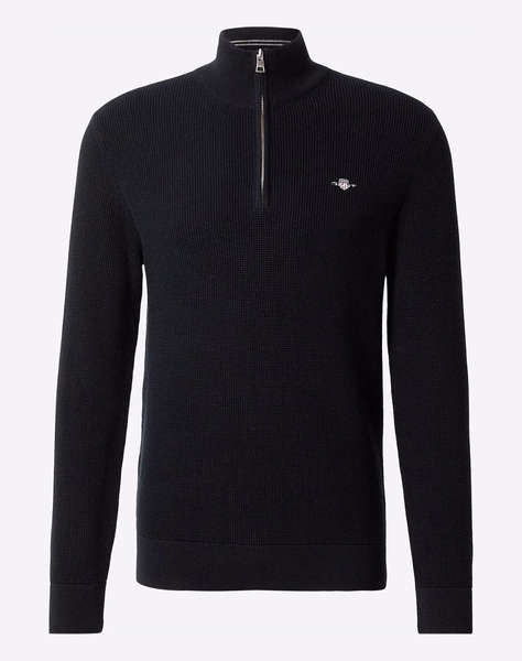 GANT ПУЛОВЕР С ДЪЛЪГ РЪКАВ MICRO TEXTURED COTTON HALF ZIP