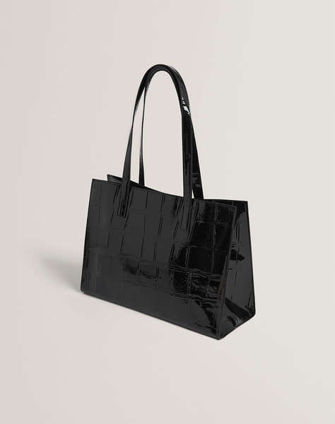 TED BAKER WELONA Croc Effect Elongated Icon Bag