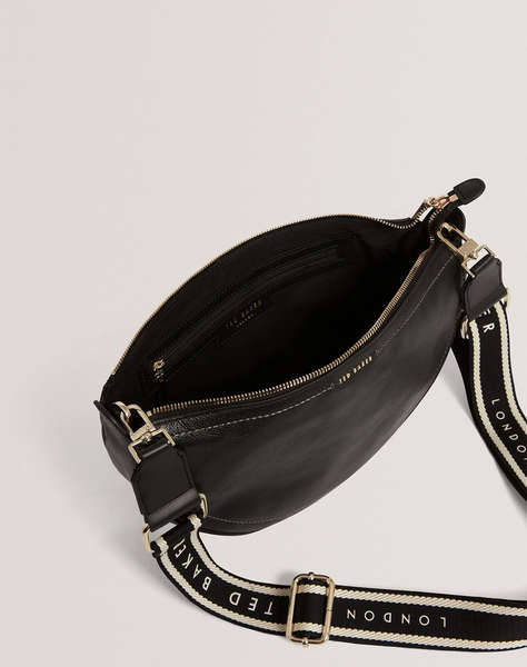 TED BAKER LORREEN Webbing Leather Half Moon Crossbody Bag
