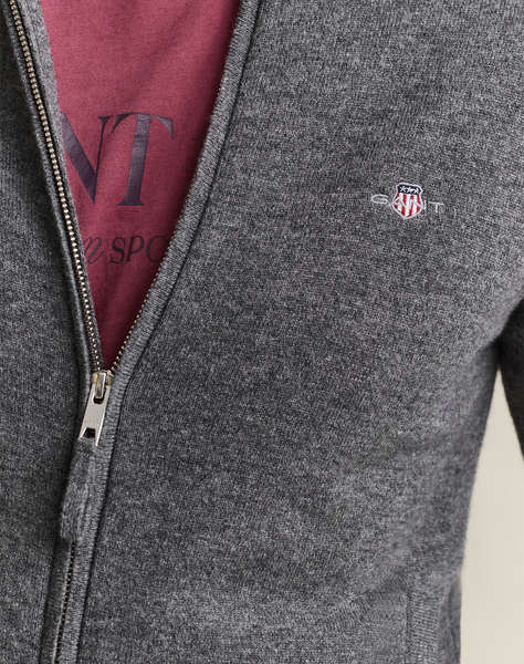 GANT ПЛЕТЕНА ЖИЛЕТКА SUPERFINE LAMBSWOOL ZIP CARDIGAN