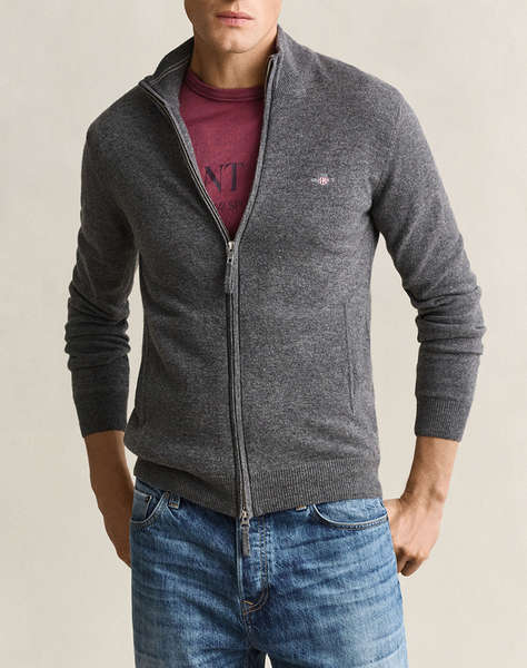 GANT ПЛЕТЕНА ЖИЛЕТКА SUPERFINE LAMBSWOOL ZIP CARDIGAN