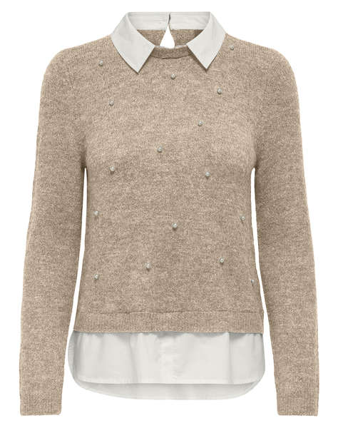 ONLY ONLDOLLY LS WOVEN MIX PEARL PULL RP KNT