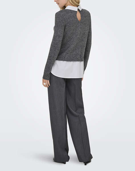 ONLY ONLDOLLY LS WOVEN MIX PEARL PULL RP KNT