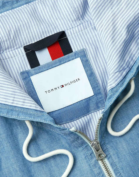 TOMMY HILFIGER CHAMBRAY HOODED JACKET