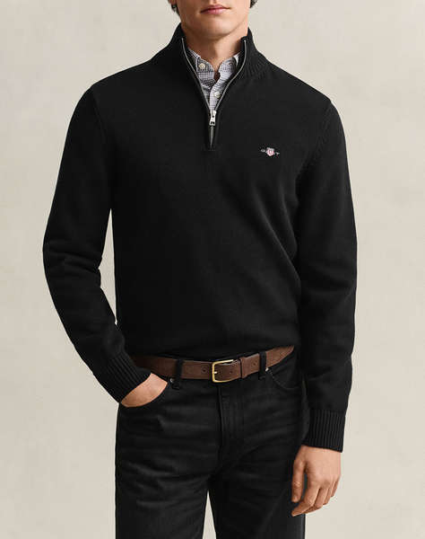 GANT ПУЛОВЕР ДЪЛЪГ РЪКАВ CASUAL COTTON HALF ZIP