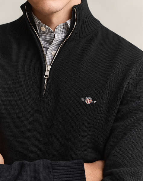 GANT ПУЛОВЕР ДЪЛЪГ РЪКАВ CASUAL COTTON HALF ZIP