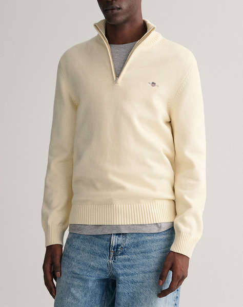 GANT ПУЛОВЕР ДЪЛЪГ РЪКАВ CASUAL COTTON HALF ZIP