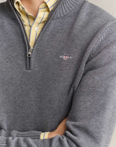 GANT ПУЛОВЕР ДЪЛЪГ РЪКАВ CASUAL COTTON HALF ZIP