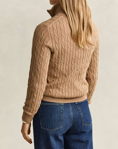 GANT ПУЛОВЕР ДЪЛЪГ РЪКАВ STRETCH COTTON CABLE HALF-ZIP