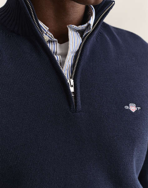 GANT ПУЛОВЕР ДЪЛЪГ РЪКАВ CASUAL COTTON HALF ZIP