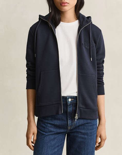 GANT ЖИЛЕТКА СУИТШЪРТ REG TONAL SHIELD ZIP HOODIE