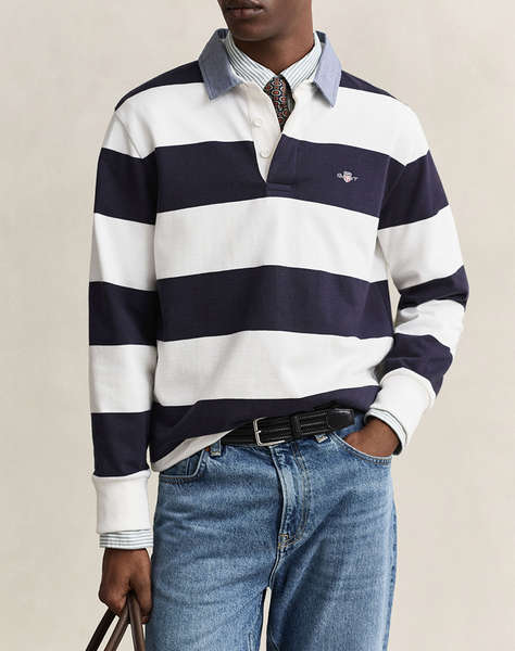 GANT БЛУЗА С ДЪЛЪГ РЪКАВ REG CHAMBRAY STRIPE HEAVY RUGGER