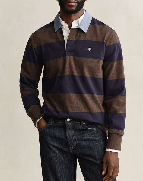 GANT БЛУЗА С ДЪЛЪГ РЪКАВ REG CHAMBRAY STRIPE HEAVY RUGGER