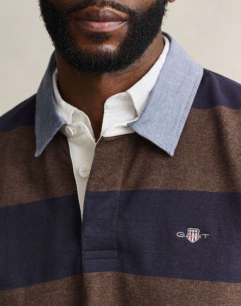 GANT БЛУЗА С ДЪЛЪГ РЪКАВ REG CHAMBRAY STRIPE HEAVY RUGGER