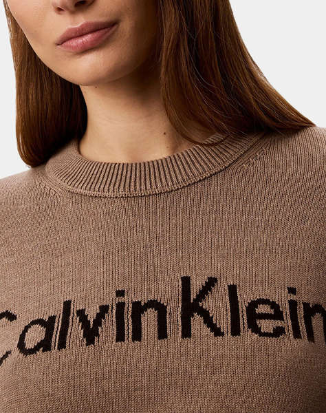 CALVIN KLEIN JEANS CONTRAST LOGO LS SWEATER
