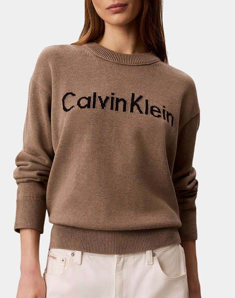 CALVIN KLEIN JEANS CONTRAST LOGO LS SWEATER