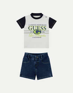 GUESS SET SS T-SHIRT+KNITDENIM SHORT ДЕТСКИ КОМПЛЕКТ BOY