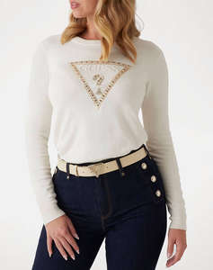 GUESS IVORY TRIANGLE LOGO RN LS SWTR Детска блуза
