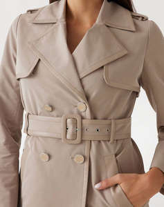 GUESS JENNY PU DETAILS TRENCH WOMENS JACKET
