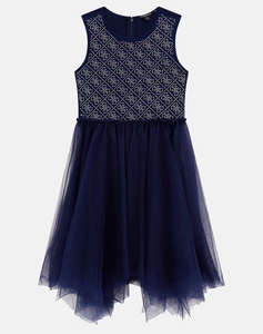 GUESS MIXED FABRIC SL DRESS_CEREMONY Детска рокля GIRL