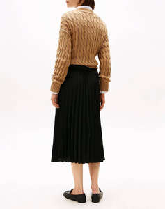 TOMMY HILFIGER FLUID PLEATED PULL ON MIDI SKIRT