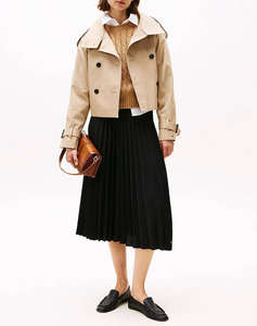 TOMMY HILFIGER FLUID PLEATED PULL ON MIDI SKIRT