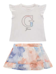 GUESS SET SS T-SHIRT+CHIFFON SKIRT ДЕТСКИ КОМПЛЕКТ GIRL