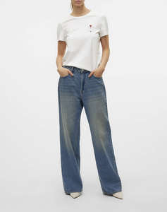VERO MODA VMVIVA S/S O-NECK T-SHIRT JRS BTQ GA