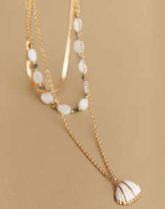ATTRATTIVO NECKLACE METAL, SYNTHETIC, NATURAL STONE.
