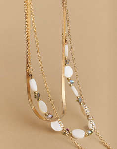 ATTRATTIVO NECKLACE METAL, SYNTHETIC, NATURAL STONE.