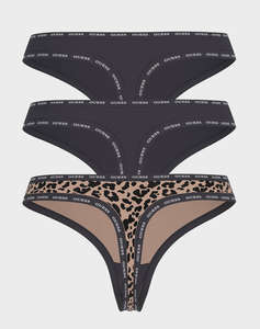 GUESS 3PACK PRINTED BASIC THONG ДАМСКО БЕЛЬО