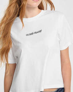 GUESS JEANS GJ SS CN BOXY EMBRO LOGO TEE ДАМСКА ТЕНИСКА