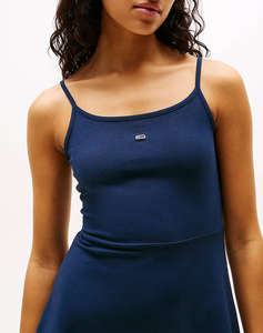 TOMMY JEANS TJW ESSENTIAL STRAP FLARE DRESS