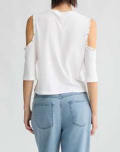 LIUJO WHITE_WA5J19__ECS T-SHIRT MODA M/L WOMENS BLOUSE