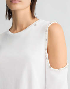 LIUJO WHITE_WA5J19__ECS T-SHIRT MODA M/L WOMENS BLOUSE