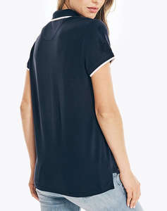 NAUTICA BLOUSE POLO ΚΜ S/S TIPPED SPLIT NECK OCEAN POLO