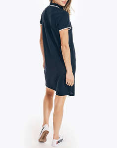 NAUTICA DRESS S/S TIPPED KNIT OCEAN POLO DRESS