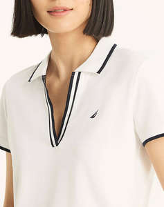NAUTICA BLOUSE POLO ΚΜ S/S TIPPED SPLIT NECK OCEAN POLO