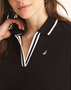 NAUTICA BLOUSE POLO ΚΜ S/S TIPPED SPLIT NECK OCEAN POLO