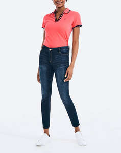 NAUTICA BLOUSE POLO ΚΜ S/S TIPPED SPLIT NECK OCEAN POLO