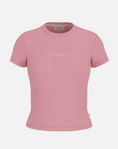 GUESS JEANS GJ SL CN EMBRO SLIM RIB TEE ДАМСКА БЛУЗА