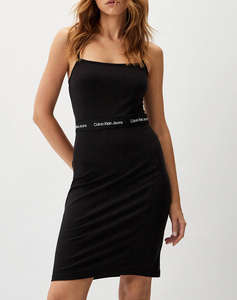 CALVIN KLEIN LOGO TAPE STRAPPY DRESS