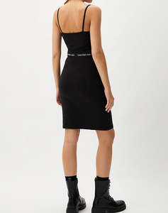 CALVIN KLEIN LOGO TAPE STRAPPY DRESS