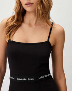 CALVIN KLEIN LOGO TAPE STRAPPY DRESS