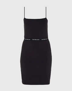 CALVIN KLEIN LOGO TAPE STRAPPY DRESS