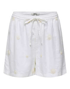 ONLY ONLCARO MW LINEN BL EMB SHORTS CC PNT