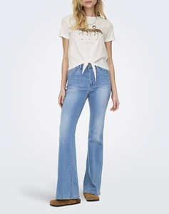 ONLY ONLDORA S/S KNOT FOLD-UP TOP JRS