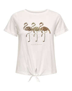 ONLY ONLDORA S/S KNOT FOLD-UP TOP JRS