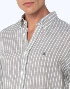 THE BOSTONIANS РИЗА ACORN ЛЕН REGULAR FIT Stripe LINEN Button-down Regular Fit