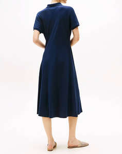 TOMMY HILFIGER LYOCELL OPEN-NK MIDI DRESS